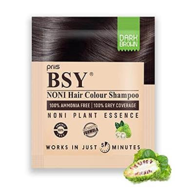 BSY Noni Hair Colour Shampoo- Dark Brown 20ml X 20 Sachets
